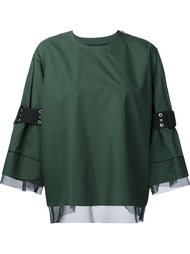 belted sleeve top Sacai