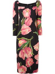 платье с принтом тюльпанов Dolce &amp; Gabbana