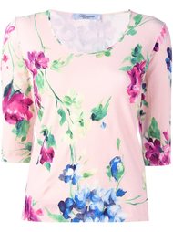 трикотажный джемпер с цветочным рисунком Blumarine