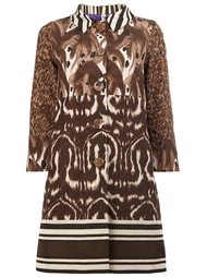 animal print buttoned coat Herno