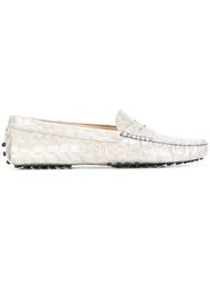 мокасины с эффектом крокодиловой кожи  Tod's