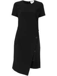асимметричное платье с запахом DKNY