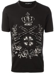 футболка с заплатками в виде пистолетов Dolce &amp; Gabbana