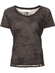 camouflage print T-shirt Unravel