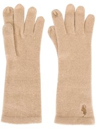 перчатки с вышитым логотипом Polo Ralph Lauren