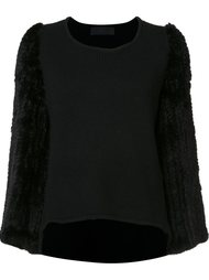 fur sleeve sweater Co