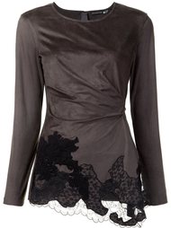 lace draped detail blouse Josie Natori