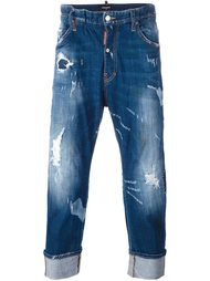 укороченные джинсы с потертой отделкой Dsquared2
