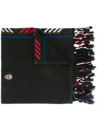 шарф с кисточками и комбинированным принтом Alexander McQueen