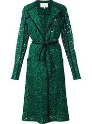 floral lace trench coat Carolina Herrera
