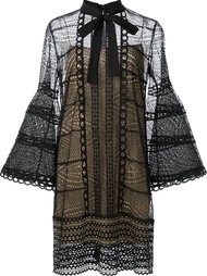embroidered bell sleeve dress Carolina Herrera