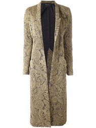 jacquard single breasted coat Erika Cavallini