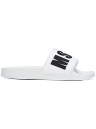 шлепанцы с принтом логотипа  MSGM