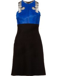 lace &amp; pony fur bodice dress David Koma