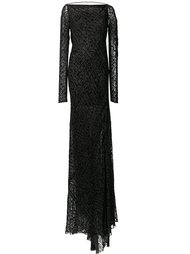 grammar velvet draped back dress Edun