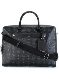 logo print laptop bag MCM