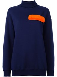 толстовка с меховой аппликацией MSGM