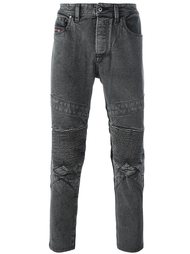 байкерские джинсы скинни Diesel
