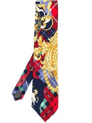 baroque print tie Versace Vintage