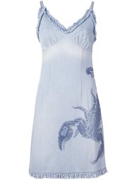 embroidered scorpion denim dress Walter Van Beirendonck Vintage