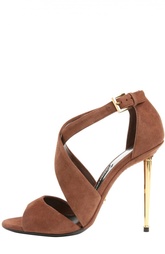 Замшевые босоножки Metal Heel на шпильке Tom Ford