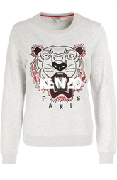 Хлопковый свитшот с вышивкой Tiger Kenzo