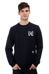 Толстовка свитшот Nixon Baja Malibu Crew Black Denim Heather