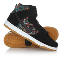 Кеды кроссовки высокие Nike Dunk High Premium Sb Black/Black Rio Teal White