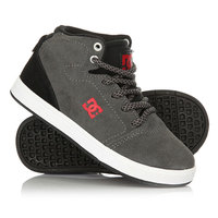 Кеды кроссовки высокие детские DC Crisis High Td Grey/Black/Red