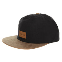 Бейсболка с прямым козырьком Nixon Wrangler Snapback Hat Black/Saddle