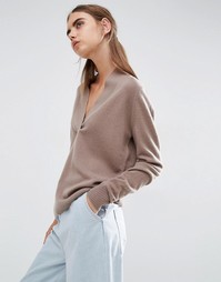 Джемпер из 100% кашемира с глубоким v-образным вырезом ASOS WHITE - Коричневый