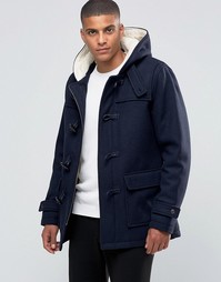 Шерстяной дафлкот Selected Homme - Темно-синий