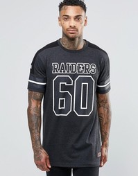 Длинная футболка Majestic Raiders - Черный