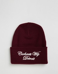 Шапка-бини с надписью Carhartt WIP - Красный