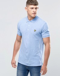 Голубая футболка‑поло с тканым воротником Lyle &amp; Scott - Синий