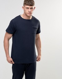 Футболка в рубчик с карманом Bellfield Ottoman - Темно-синий