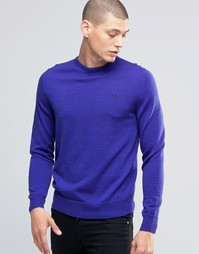 Синий меланжевый джемпер с круглым вырезом Fred Perry - Синий