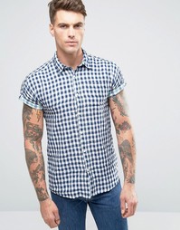 Рубашка в клетку с короткими рукавами Scotch and Soda - Темно-синий