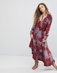 Платье макси с принтом Free People - Фиолетовый