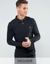 Черное поло с длинными рукавами Jack Wills Staplecross - Черный