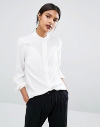 Рубашка с длинными рукавами и рюшами на воротнике Y.A.S Mily - Белый