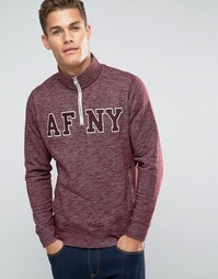 Красный свитшот с молнией и логотипом AFNY Abercrombie &amp; Fitch - Красный