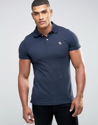 Темно-синяя футболка-поло слим Abercrombie &amp; Fitch - Темно-синий