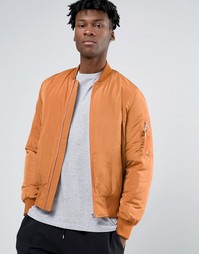 Оранжевая куртка‑пилот с карманом в стиле MA1 и контрастной подкладкой ASOS - Оранжевый