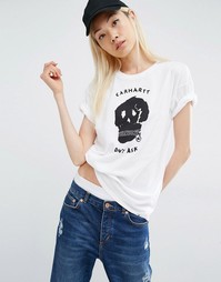 Свободная футболка с принтом черепа Carhartt WIP Carrie Dont Ask - Белый