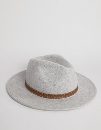 Фетровая шляпа с вышивкой ASOS - Серый