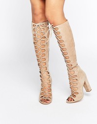 Бежевые сапоги на шнуровке Kendall & Kylie - Бежевый
