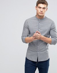 Темно-синяя облегающая рубашка в клетку ASOS - Темно-синий