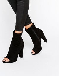 Ботильоны на каблуке с открытым носком Steve Madden Especial - Черный
