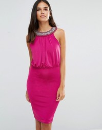 Платье-футляр с отделкой на горловине Jessica Wright - Розовый